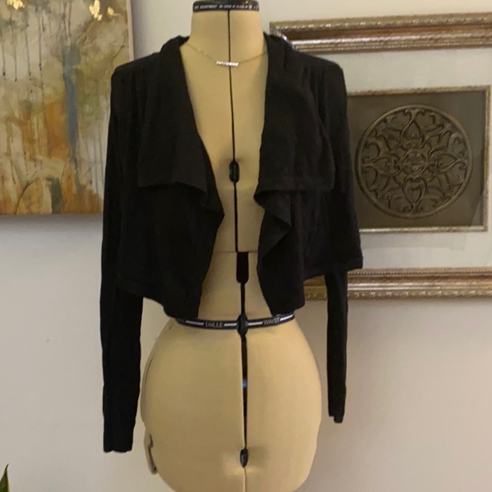 BCBG SM Black Waterfall Cardigan